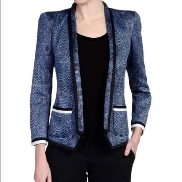 RARE BARBARA BUI MESH JACKET in BLUE LEOPARD Size M - Picture 16 of 16